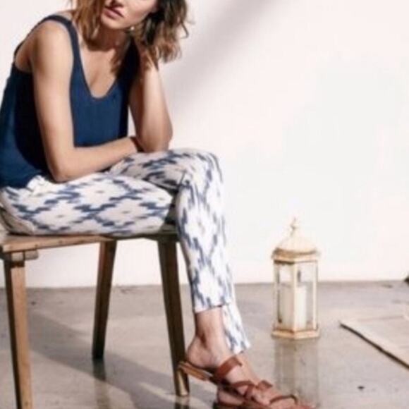 PAIGE Jeans Verdugo Ultra Skinny Jean Alexandria Ikat Blue White Aztec Print 26 - Picture 13 of 15